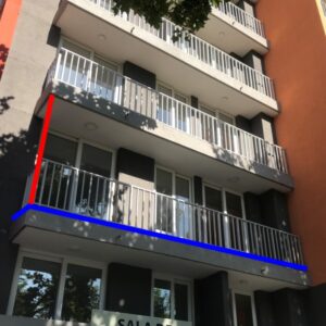 Balcón hasta el piso mallas de seguridad