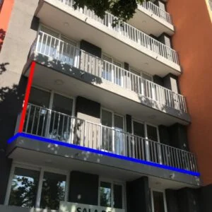 Balcón hasta el piso mallas de seguridad